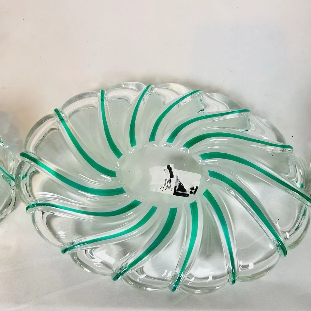 Vintage Mikasa Peppermint Green Glass 3-Piece Set Made in Germany